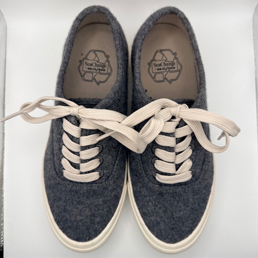 SeaVees Legend Sneaker SeaChange Grey Wool Preppy Low Top Shoes Womens 6.5 - Picture 3 of 7